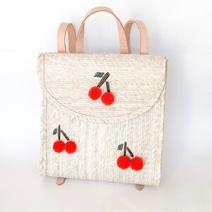 Palm Handmade kids backpack with Cherries.